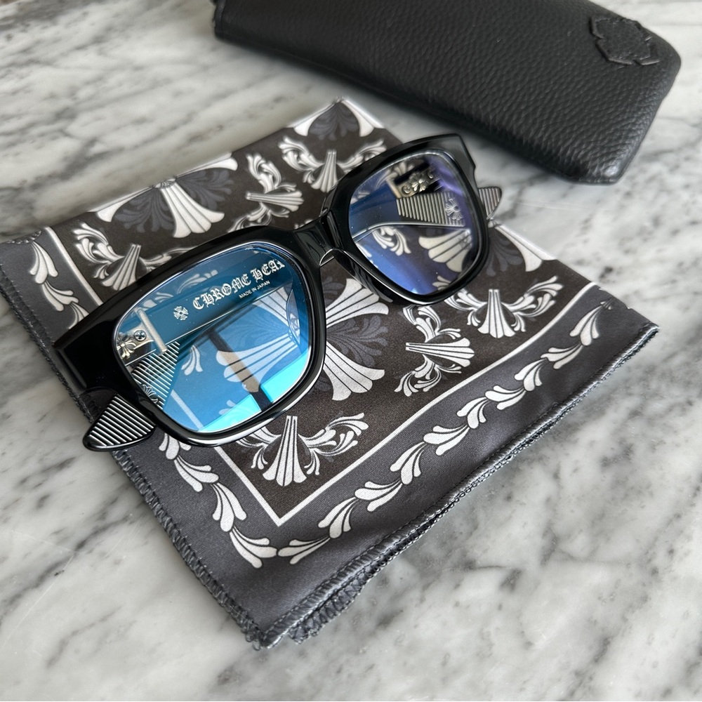 Chrome Black Glasses Vagillionaire II 100% Sterling Silver